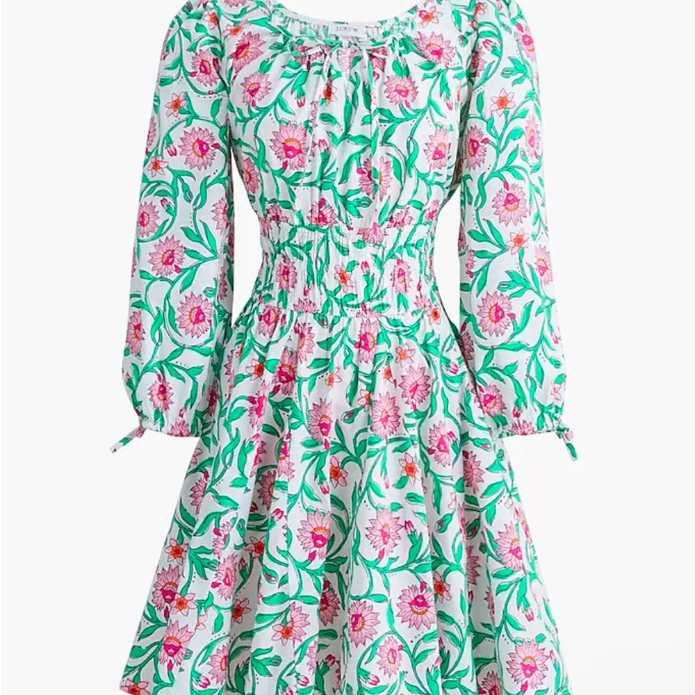 J. Crew Factory Floral Mini Dress - Pink and Green